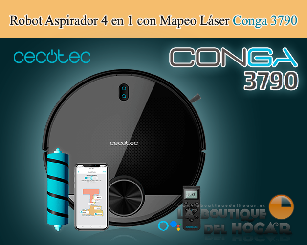 Robot Aspirador Inteligente 2300 Pa con App Móvil, Mapeo Láser y Cepillo Jalisco Conga 3790