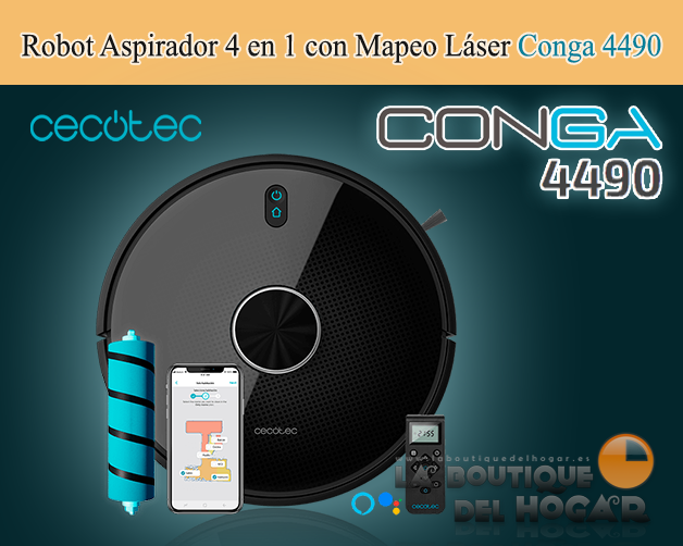 Robot Aspirador Inteligente con App Móvil, Mapeo Láser y Cepillo Jalisco Conga 5090
