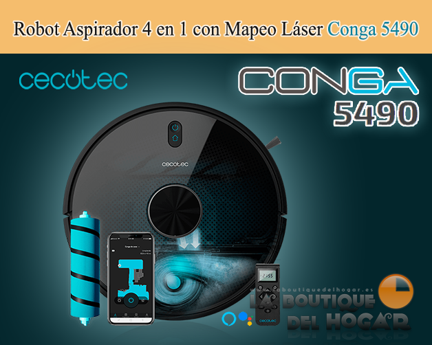 Robot Aspirador Inteligente con App Móvil, Mapeo Láser y Cepillo Jalisco Conga 5090