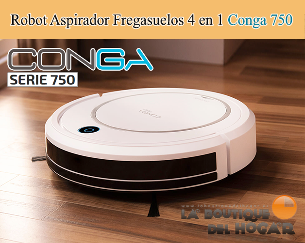 Robot Aspirador Inteligente Fregasuelos con Autocarga Conga 750