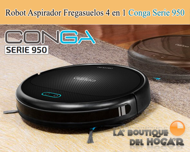 Robot Aspirador Inteligente Fregasuelos con Autocarga Conga Serie 950