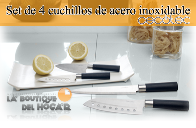 Juego de 4 cuchillos Profesionales de acero inoxidable Cecotec