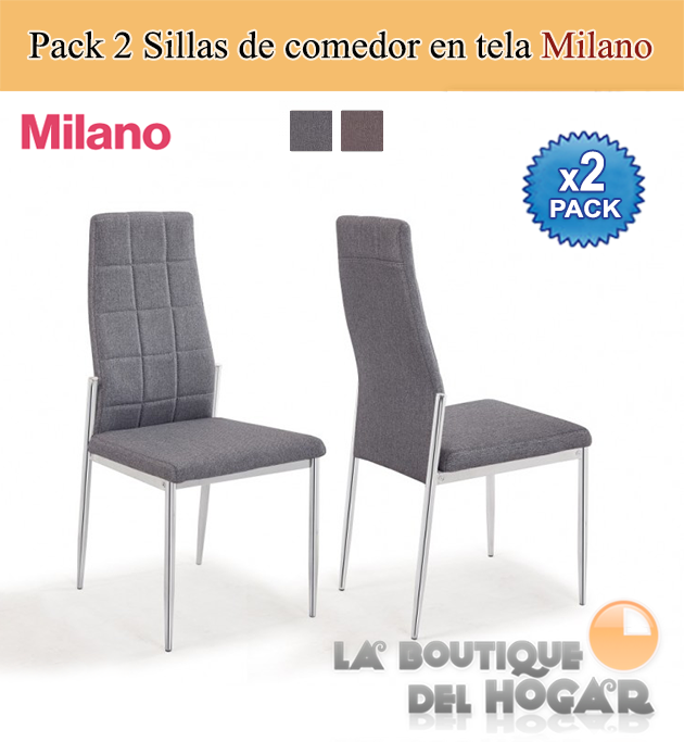 Silla de comedor con estructura metálica cromada Modelo Milano