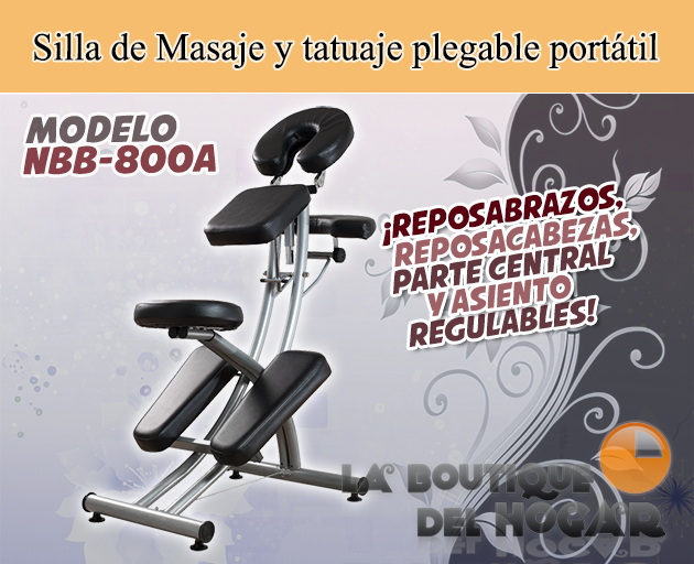 Silla de masaje y tatuajes plegable portátil relax Modelo NBB-800A