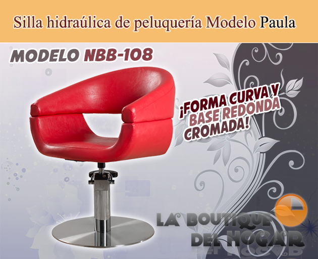 Silla hidráulica de peluquería Modelo Paula