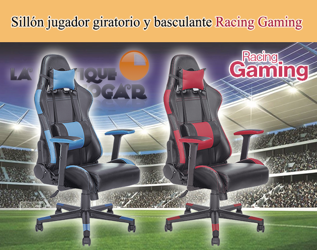 Sillón giratorio, basculante y reclinable para jugador Modelo Racing Gaming