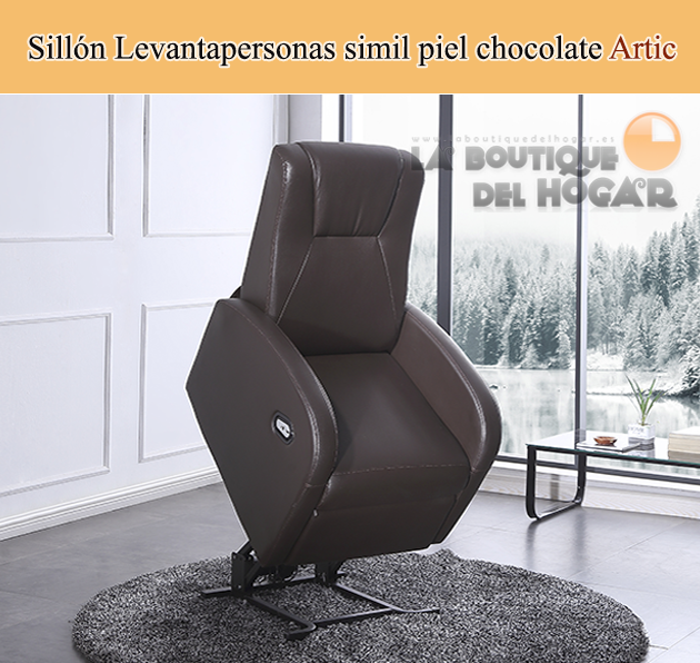 Sillón Relax Levantapersonas en símil piel chocolate Modelo Artic
