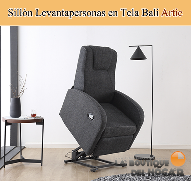 Sillón Relax Levantapersonas en Tela Bali Gris Marengo Modelo Artic