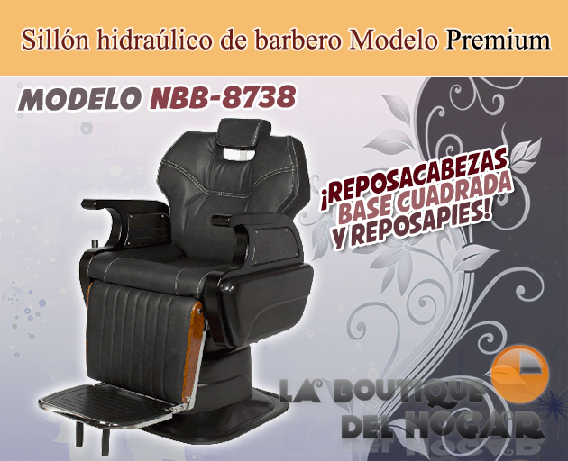 Sillón de barbero hidráulico Modelo Premium