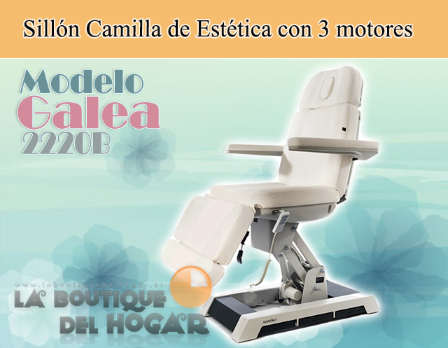 Sillón Camilla de Estética motorizada de 3 motores Galea Modelo 2220B.3.A26