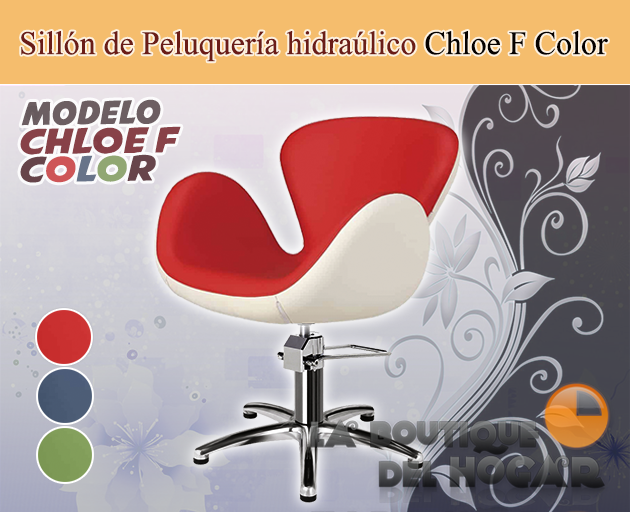 Sillón hidráulico de Peluquería con reposabrazos Modelo Chloe F color a elegir