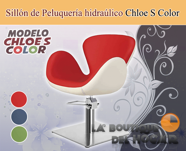 Sillón hidráulico de Peluquería con reposabrazos Modelo Chloe S color a elegir
