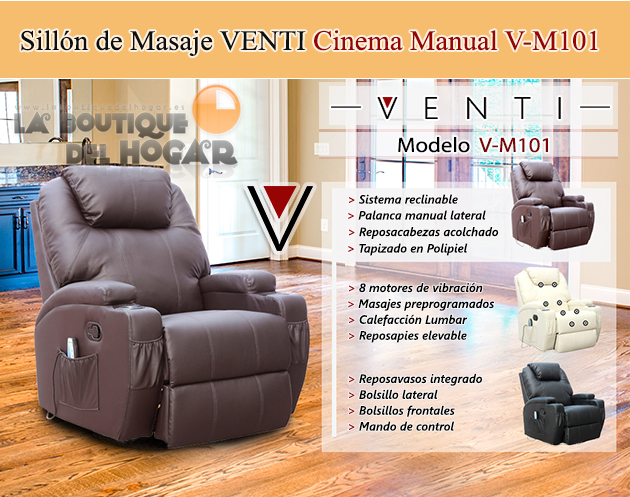 Sillón de Masaje Venti Cinema Manual V-M101