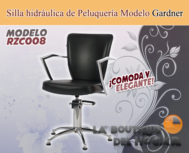 Silla hidráulica de Peluquería con reposabrazos cromados Gardner Modelo RZC008