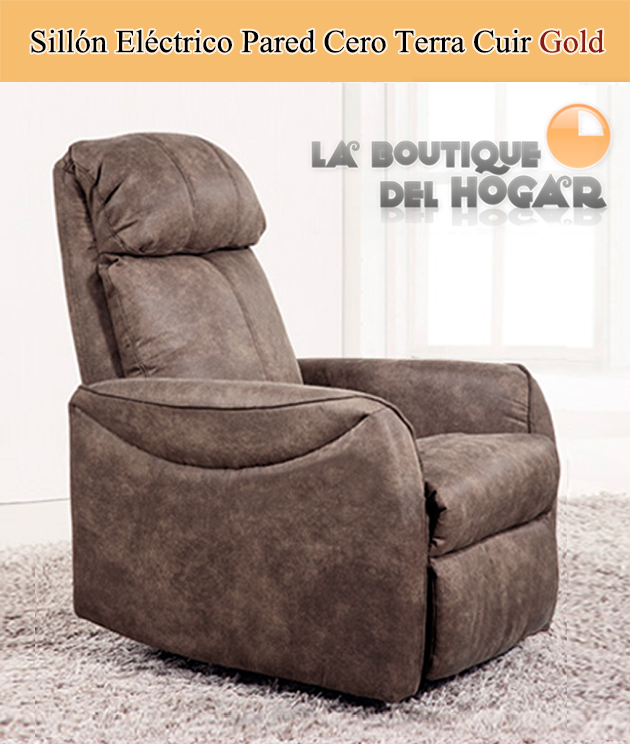 Sillón Relax eléctrico Pared Cero Grados Modelo Gold en Tejido Terra Cuir