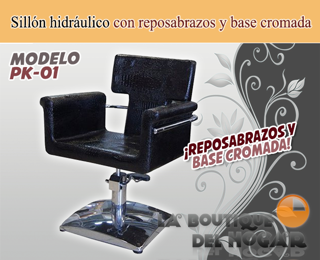 Sillón hidráulico de peluquería con reposabrazos Nico Modelo PK-01