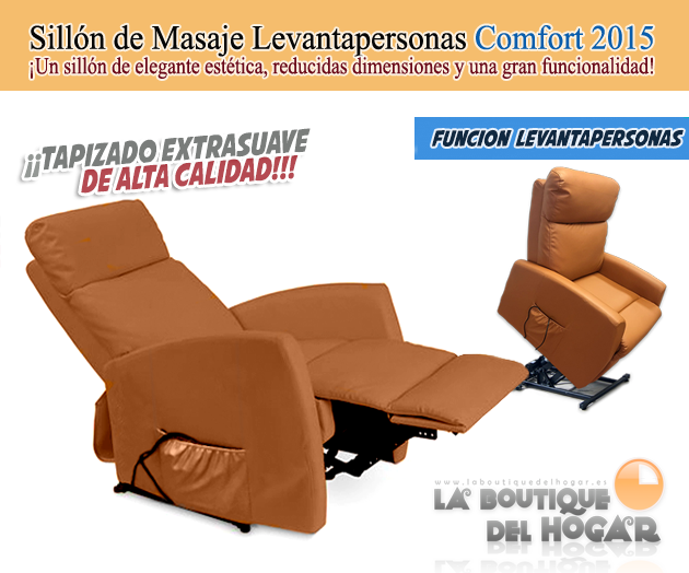 Sillon Masaje Relax Levantapersonas Comfort color Camel