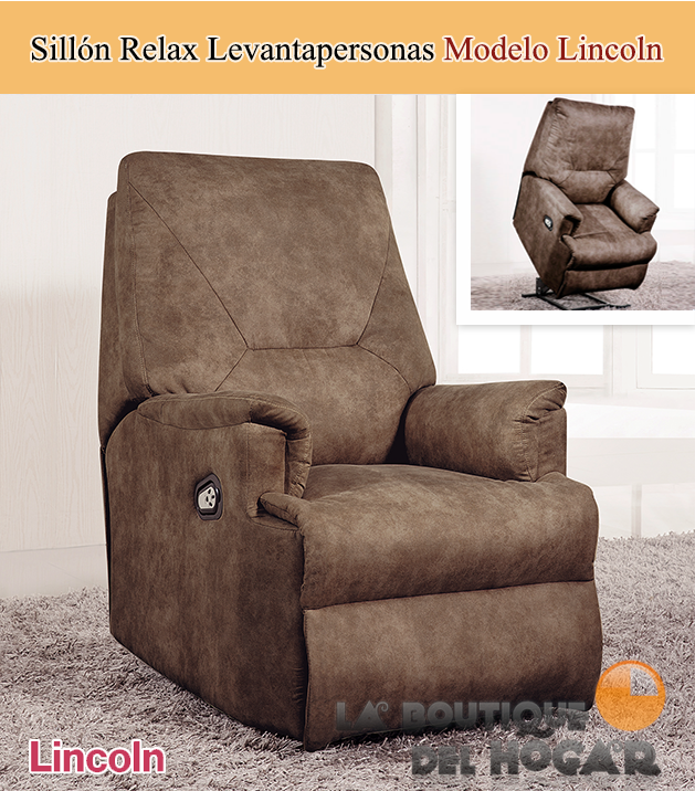Sillón Relax Levantapersonas Modelo Lincoln en Tejido Terra Cuir