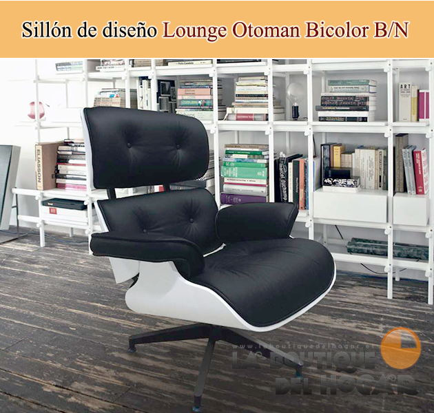 Sillón Relax de diseño modelo Lounge bicolor Blanco y Negro