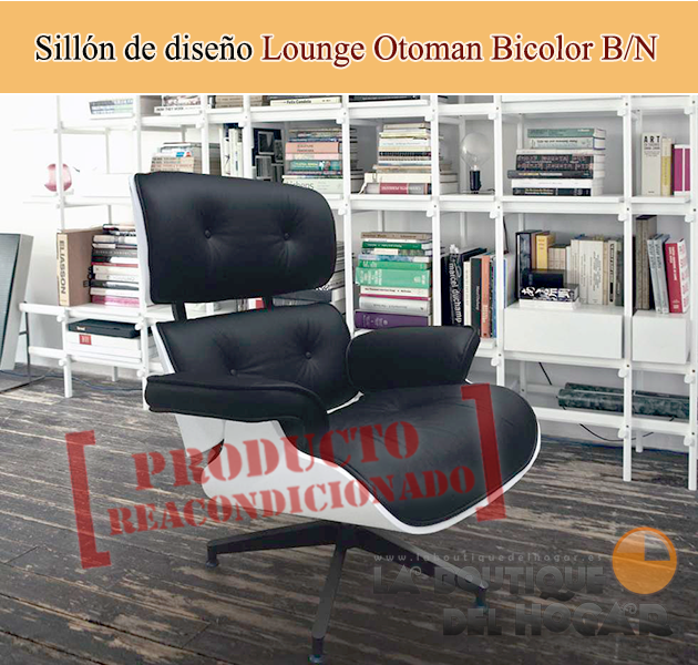 Sillón Relax de diseño modelo Lounge bicolor Blanco y Negro