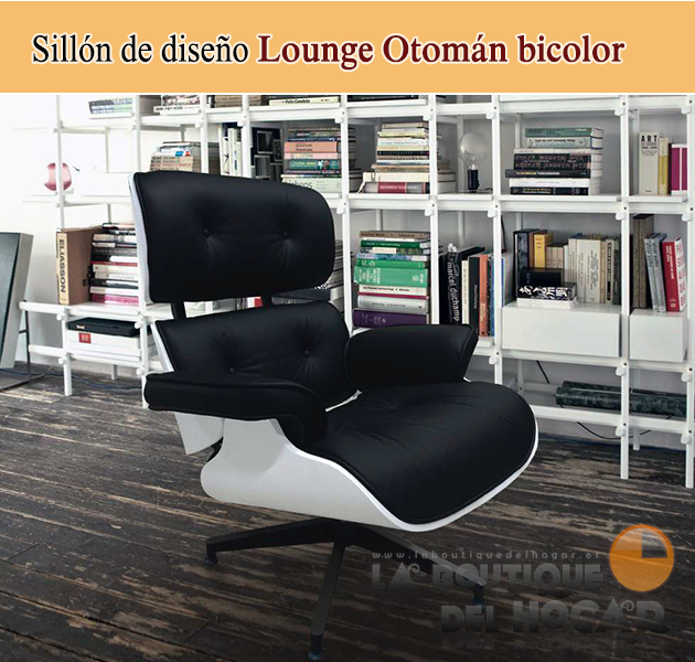Sillón Relax de diseño modelo Lounge bicolor Blanco y Negro