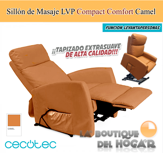 Sillon Masaje Relax Levantapersonas Comfort color Camel