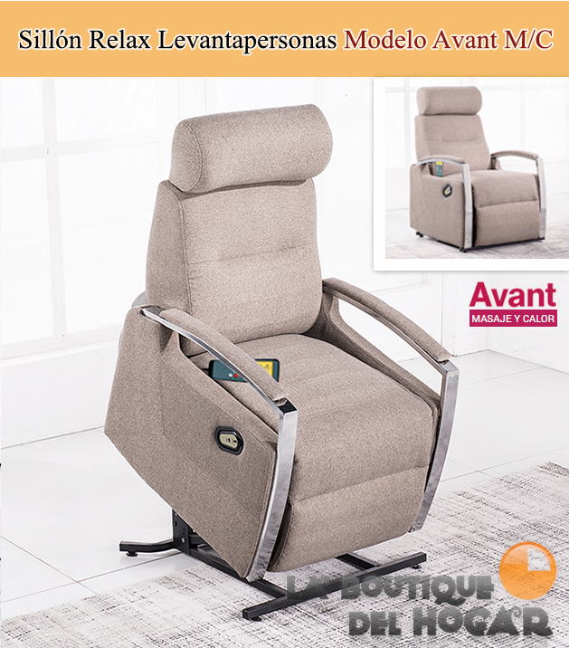 Sillón Relax Levantapersonas en Tela Modelo Avant Elegance M/C - Color Moka