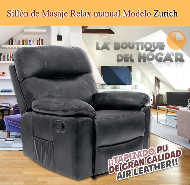Sillón de Masaje Relax Modelo Zurich con reclinación manual