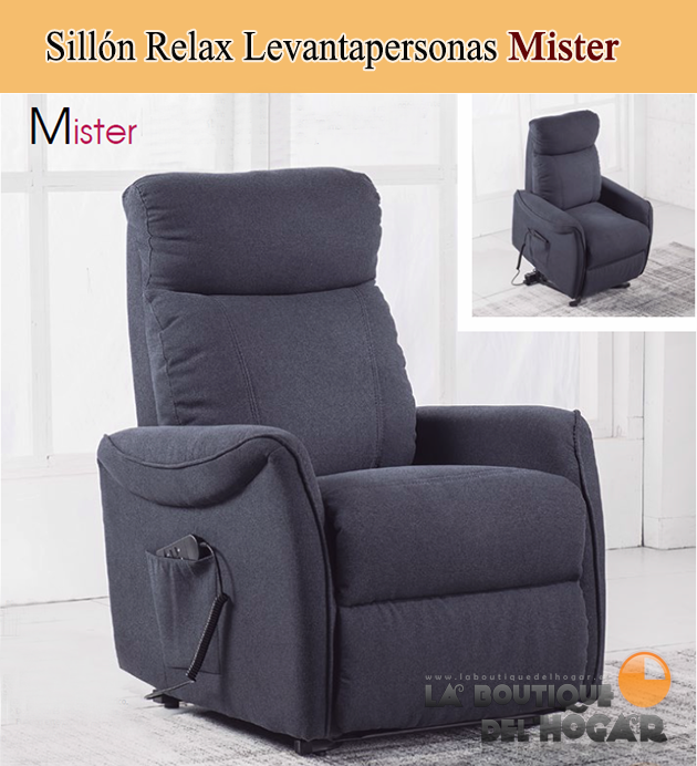 Sillón Relax Levantapersonas en Tela Modelo Mister Elegance