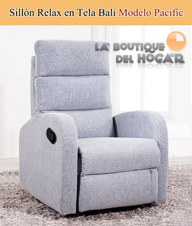 Sillón Relax Pared Cero Grados Modelo Pacific en Tela Bali Gris Pearl