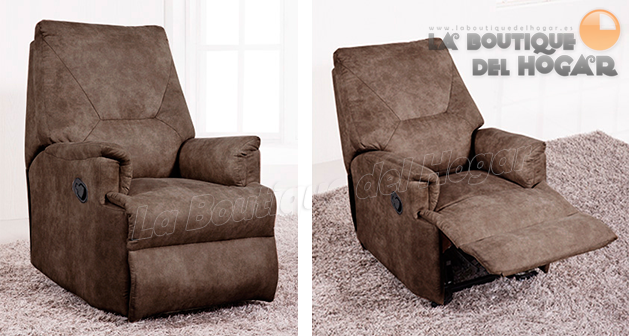 Sillón Relax Pared Cero Grados Modelo Palace en Tejido Terra Cuir