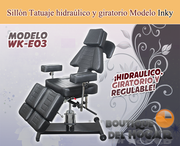 Sillon Tatuaje hidráulico giratorio Inky Modelo WK-E03