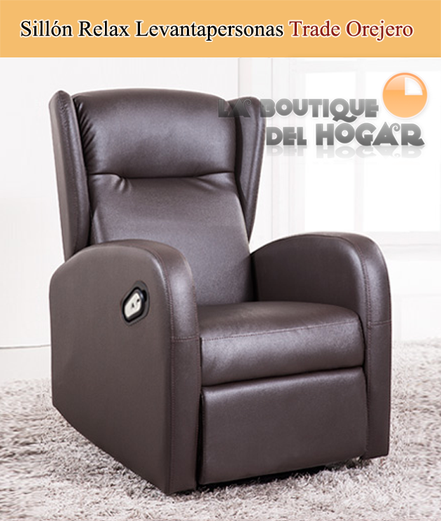 Sillón Relax Levantapersonas en Polipiel Modelo Trade Orejero
