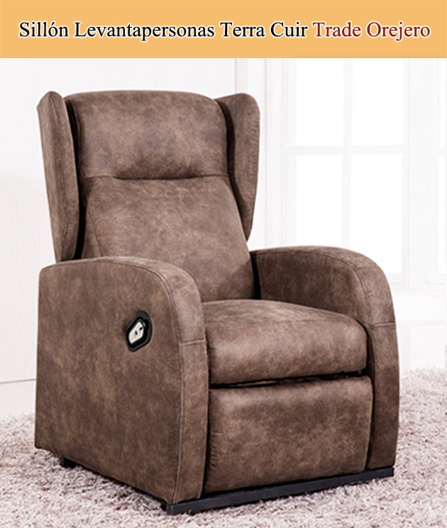 Sillón Relax Levantapersonas Trade Orejero en Tejido Terra Cuir