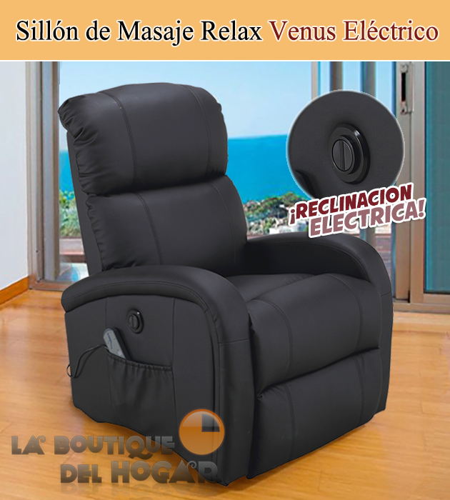 Sillón de Masaje Relax modelo Venus eléctrico con reclinacion automática