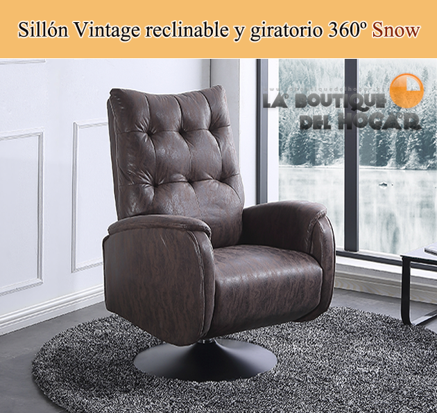 Sillón Relax en Tela reclinable y giratorio 360º Modelo Snow