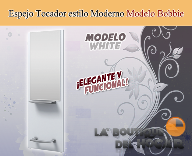 Tocador de Peluquería estilo Moderno con espejo Modelo Patrick White