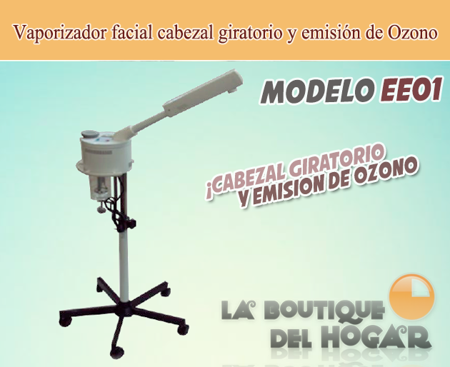 Vaporizador facial con cabezal giratorio y emisión de Ozono Modelo EE01