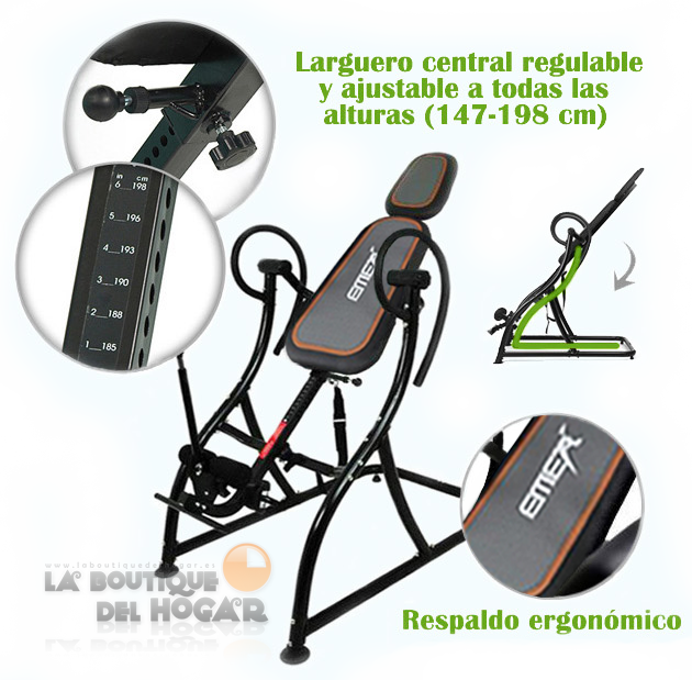 Larguero regulable en altura y respaldo acolchado