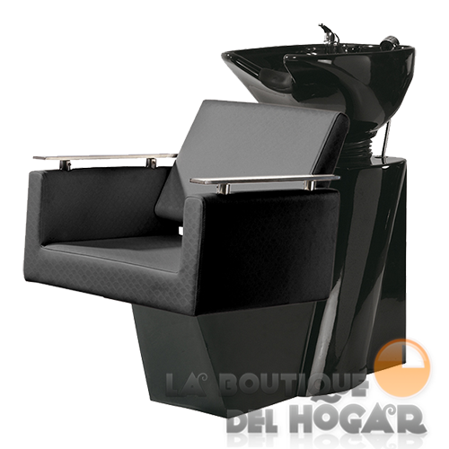 Lavacabezas con pica negra y brazos cromados Modelo Comfort Negro