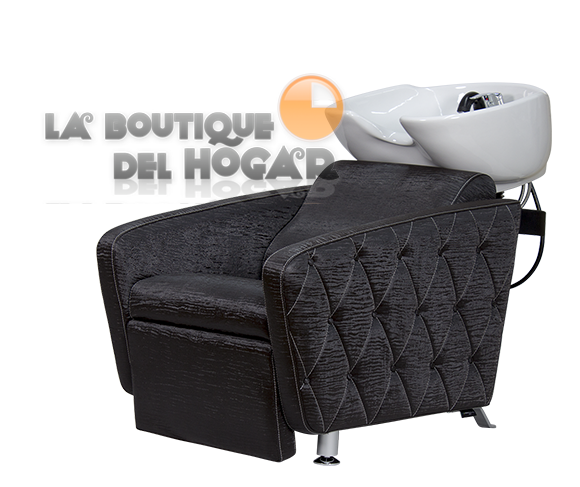 Lavacabezas Cubo reclinable con reposapies regulable en altura - color negro