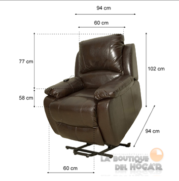 Medidas del Sillón Olimpia con Levantapersonas ECO 749 UP