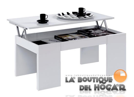Mesa de Centro elevable con revistero para comedor Modelo Kendra