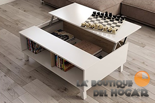 Mesa de Centro elevable con revistero para comedor Modelo Styus