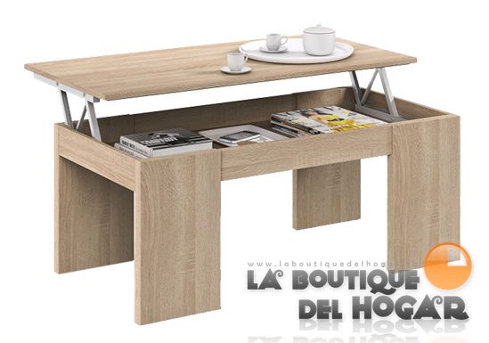 Mesa de Centro elevable con revistero para comedor Modelo Kendra