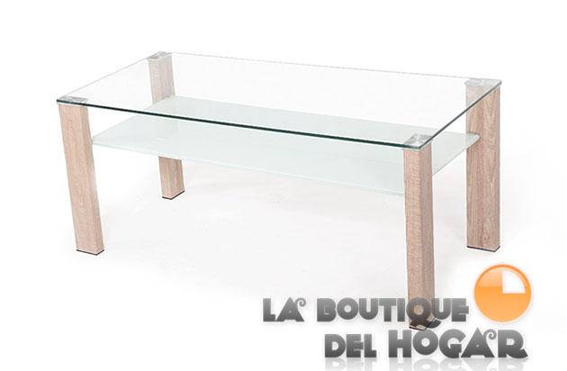 Mesa de Centro Oak con estante inferior Modelo Olimpia