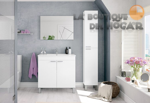 Mueble de Baño con Lavabo y Espejo 2 puertas Modelo LCD