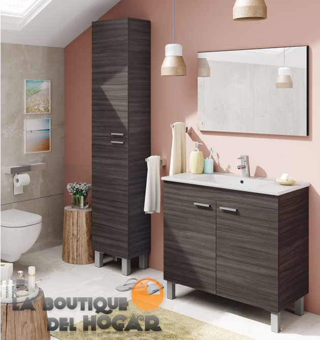 Mueble de Baño con Lavabo y Espejo 2 puertas Modelo LCD