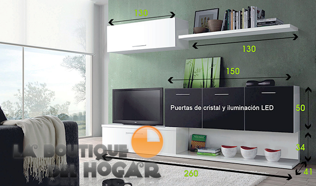 Mueble para salón comedor con LED Modelo Lux-Tech