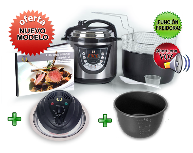 PACK Cocina Programable GM modelo D Funcion freidora 6 litros + Tapa de Conveccion halogena